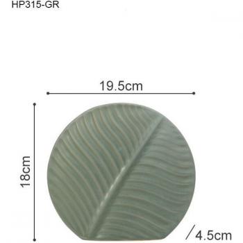 Golden Ceramic Flower Holder with Leaves