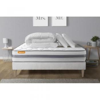 Pack Dormir Confort MemoSpring 140x190 – Colchón, Somier y Almohadas