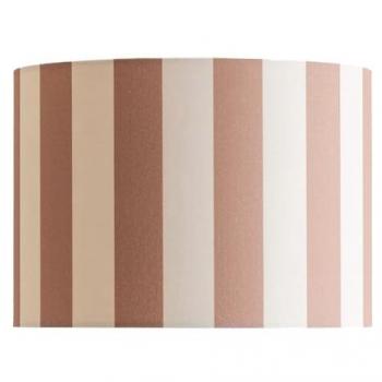 ValueLights Callie Colour Clash Natural and Brown Stripe Fabric Drum Shade – XL