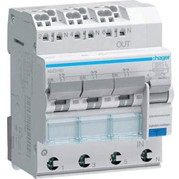 Interrupteur différentiel triphasé Hager ADZ316D 16A