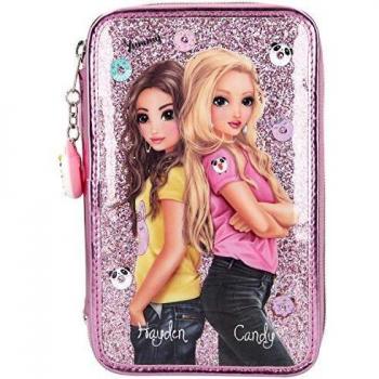 Estuche con 3 Cremalleras y lápices de Lyra, TopModel Glitter Candy Cake