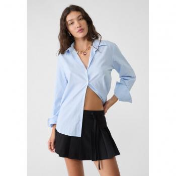 Popeline Stradivarius Camicia a Righe Indaco S