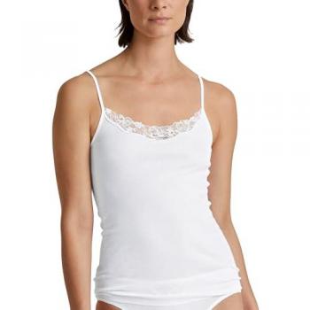 CALIDA Damenunterhemd Cotton Desire mit Spitzen-Einsatz am Dekoltée