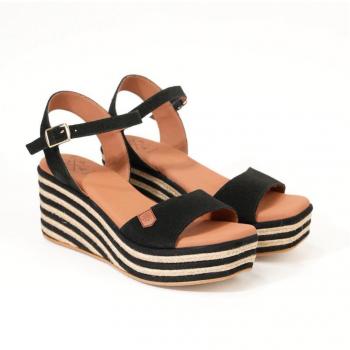 Sandalias Popa Mujer Negro Serraje Acabado