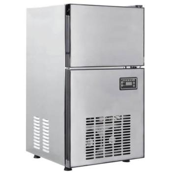 Silver Ice Cube Maker with Door, VidaXL Stainless Steel, 43 × 40 × 71 cm