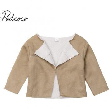Toddler Girls Long Sleeve Faux Lambswool Coat 1-6Y