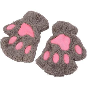 Guantes Medios de Pata de Animal para Niñas - Peluche Sin Dedos