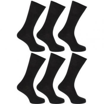 FLOSO Chaussettes Unies 100% Coton Femme (Lot de 6) Noir