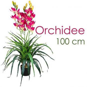 Plante Artificielle Orchidée 100cm en Pot Fleurie