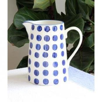 Pithers Teekanne in Blau – Milch & Tee Dekorvase mit Blumen‑Motiv