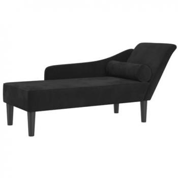 Canapé d’angle noir velours, 2 places, chaise longue – vidaXL