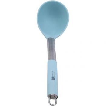 Cuillère à Soupe Longue Poignée Silicone et Acier Inoxydable