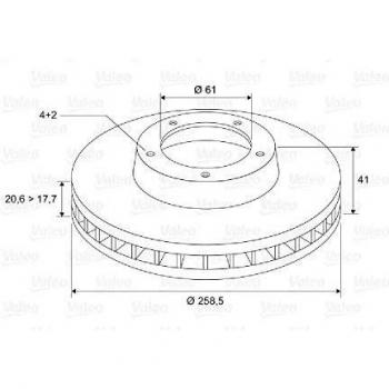 VALEO Disque de frein Essieu avant 186208 Disques de frein,Disque RENAULT,NISSAN,DACIA,CLIO II (BB0/1/2_, CB0/1/2_),TWINGO I (C06_)