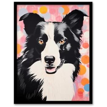 Artery8 Retro Border Collie Poster