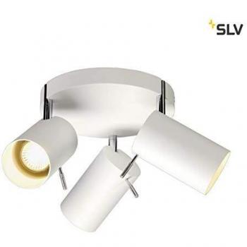 SLV Plafoniera 3 Faretti Rosetta Tonda Bianco GU10
