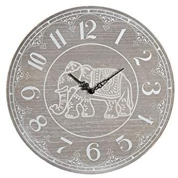 Reloj Decorativo Elefante Blanco MDF 30cm