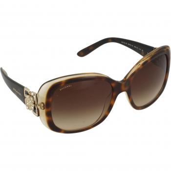 Bvlgari Multicolour Unisex Adults' Sunglasses with Top Havana/Brown Crystal Frame, 58mm