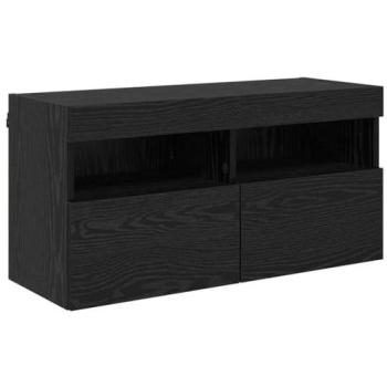 Engineered Wood TV Stand – Black Oak, 80x30x40 cm
