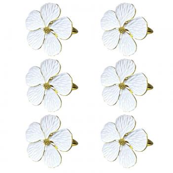 Set de 6 Anillos de Servilleta con Diseño Floral