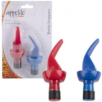 Appetito Flaschenstopfen 2er-Pack (Rot und Blau)