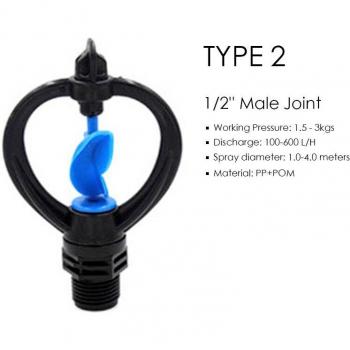 1/2'' & 3/4'' Threaded Rotating Sprinkler for Garden Irrigation