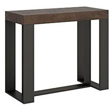 Consola extensible 90x40/196 cm Itamoby efecto madera nogal y hierro
