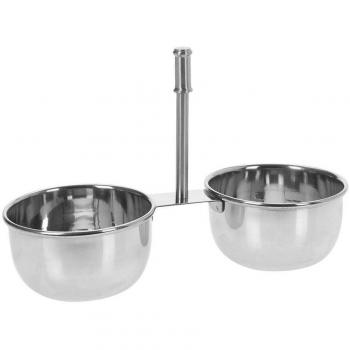 Boîte à sauces double en acier inoxydable – Gris – 21×9×14,5 cm