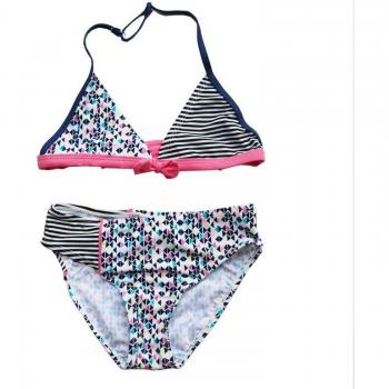 Baby Girl 6-12 Years Striped Two-Piece Swimsuit
