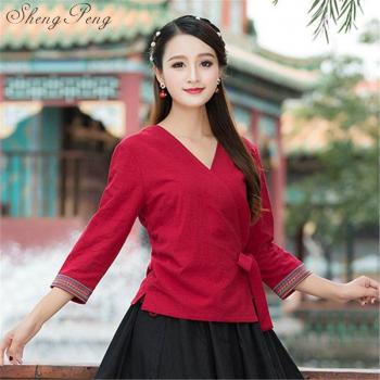 Blusa Cheongsam Lino Clásico
