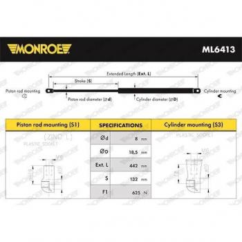 MONROE ML6413 - Amortiguador para maletero