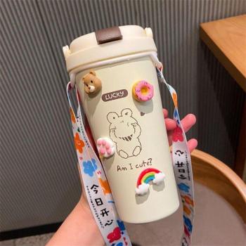 Deluxe Office Coffee Mug 304 Stainless Steel Insulated Cup, 500 ml, Fall-resistant, Eco-Friendly, Gender-neutral with Straw Feature, Type J318