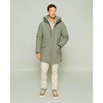 Parka Húmedo Scotta Rainy Verde Khaki con Capucha para Hombre