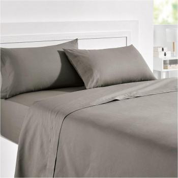 Drap-Housse Gris 90x190 – 100% Coton Respirant, Élastique