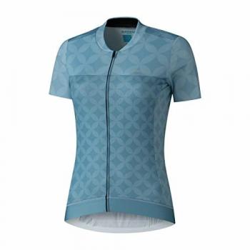 Maglia Shimano Sagami manica corta blu acqua donna - S