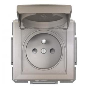 Prise simple 2P Anthracite prêt à poser Schneider