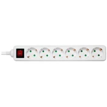 Bloc Multiprise Deltaco avec Interrupteur, 6xCEE 7/3, 1xCEE 7/7, Protection Enfants, 5m - Blanc GT-0652