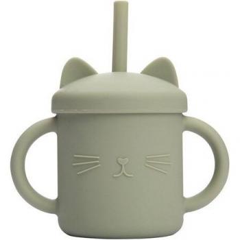 Cartoon Cat Sippy Cup for Kids - Silicone Drinkware