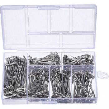 450 Steel T-Pins Nickel Plated Assorted Sizes (1 to 2)