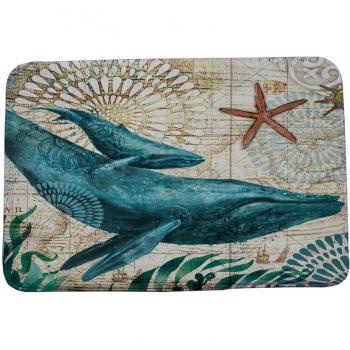 Marine Style Sea Turtle Coral Fleece Rug