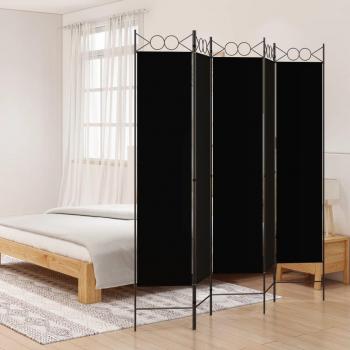 VidaXL 5-Panel Room Divider Black 78.7x78.7 Fabric