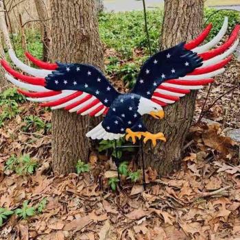 Eagle Emblem Metal Yard Ornament