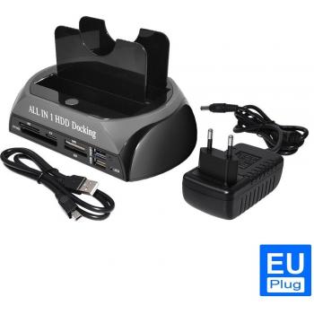 Dual External Hard Drive Docking Station for 2.5 & 3.5 Drives, 2 IDE & 1 SATA USB2.0 Type C