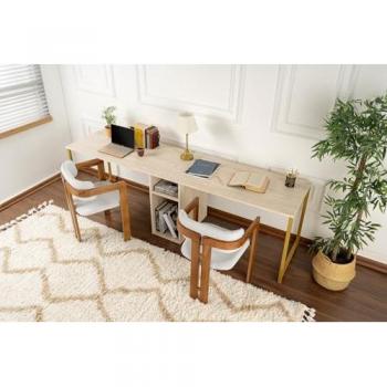 Skye Decor Twin-Schreibtisch – 240 × 74 × 60 cm, 100 % Melaminbeschichtetes Teilstoffbrett