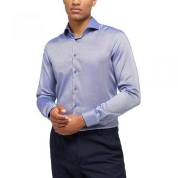 Langarmhemd ETERNA SUPER SLIM in blau (weiß, navy) - Herren Größe 38