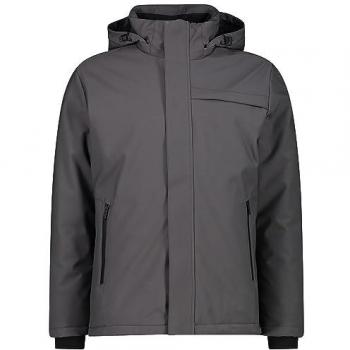 Chaqueta Long Jacket Hombres con Capucha, Cremallera y Color Gris