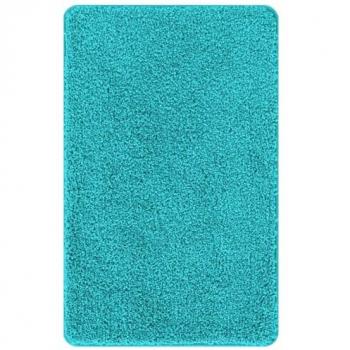 Ensemble 2× Tapis de Bain Turquoise avec Revêtement Antidérapant