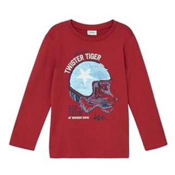 S.Oliver Kids Langarmshirt mit Print und Glitzer
