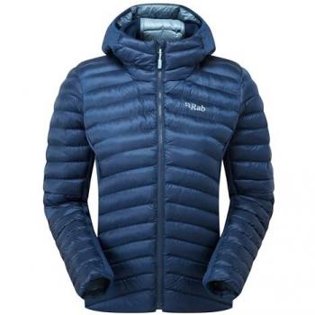 Isolierende kapuzenjacke rab cirrus flex blau damen