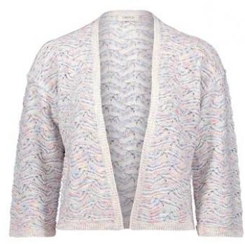 Weißer Cartoon-Strickcardigan mit strukturierter Oberfläche