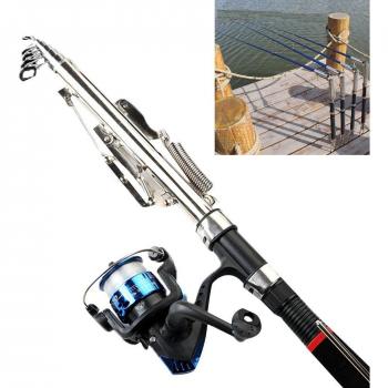 2.4m Stainless Steel Spinning Telescopic Fishing Rod